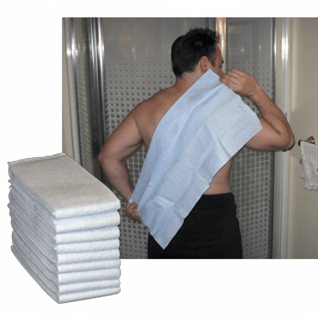 KUDIZE TURION Disposable Non Woven Face and Body Towel (70 GSM; 18 X 18 Inch) - Pack of 50 Pieces