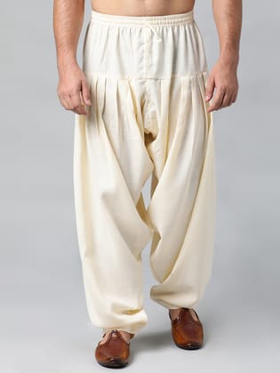 CREAM TWILL WEAVE SALWAR-XS / Waist Size 30
