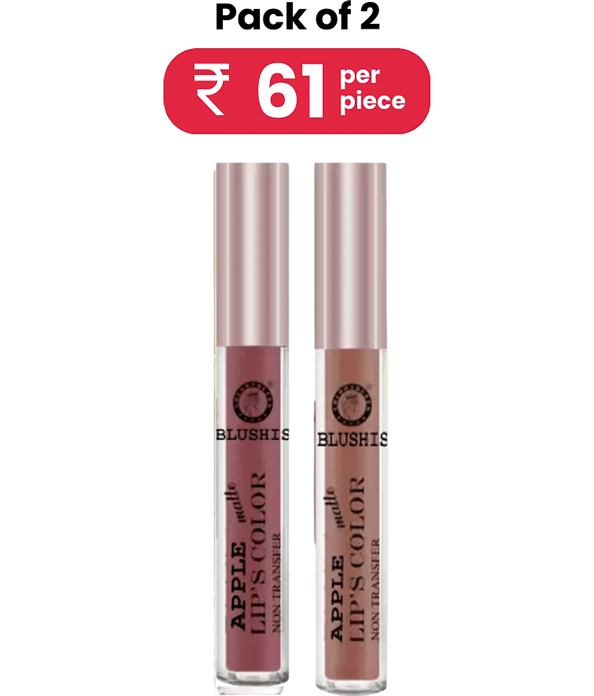 BLUSHIS Multicolor Long Lasting Matte Lipstick (Pack of 2)