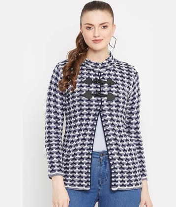 zigo Woollen Round Neck Women's Buttoned Cardigans - Blue ( Single )