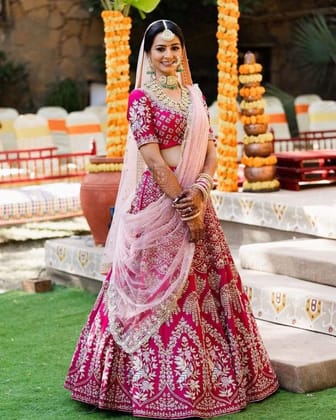 Pink Designer Partywear Embroidered Work Malay satin Material Lehenga Choli DC 11