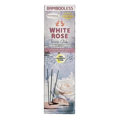 Patanjali Aastha Bambooless Agarbati Whiterose 80gm