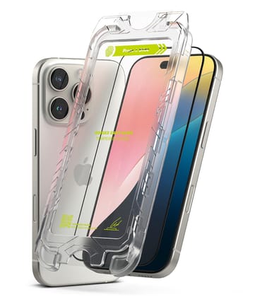 iPhone 16 Pro Screen Protector Guard with Easy Installation Tool, Easy Slide Glass | Tempered Glass (2 Pack)