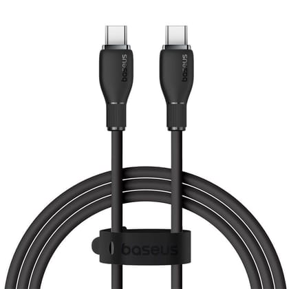 Baseus Pudding Series Fast Charging Cable Silicone Cable  100W Type-C to Type-C Data Cable-Black / 1.2m