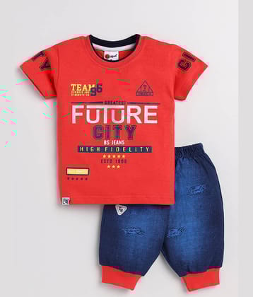 Mars Infiniti Pack of 1 Boys Cotton T-Shirt & Jeans Set ( Blue )