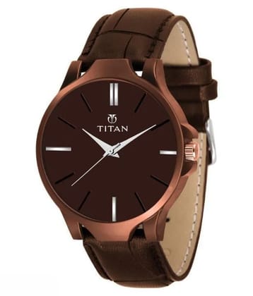 BD Men's Analog Leather Watch Free Size