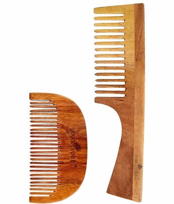 Park Daniel  Beard  & Neem Wooden Comb Fine Tooth Rattail Comb Pack of 2