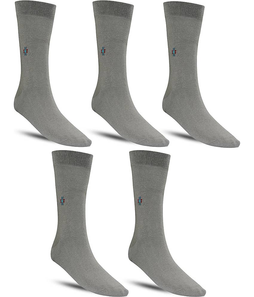 Dollar - Cotton Men's Solid Green Full Length Socks ( Pack of 5 )