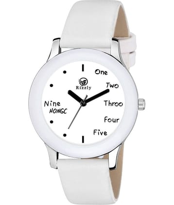 Septem White Leather Analog Men's Watch