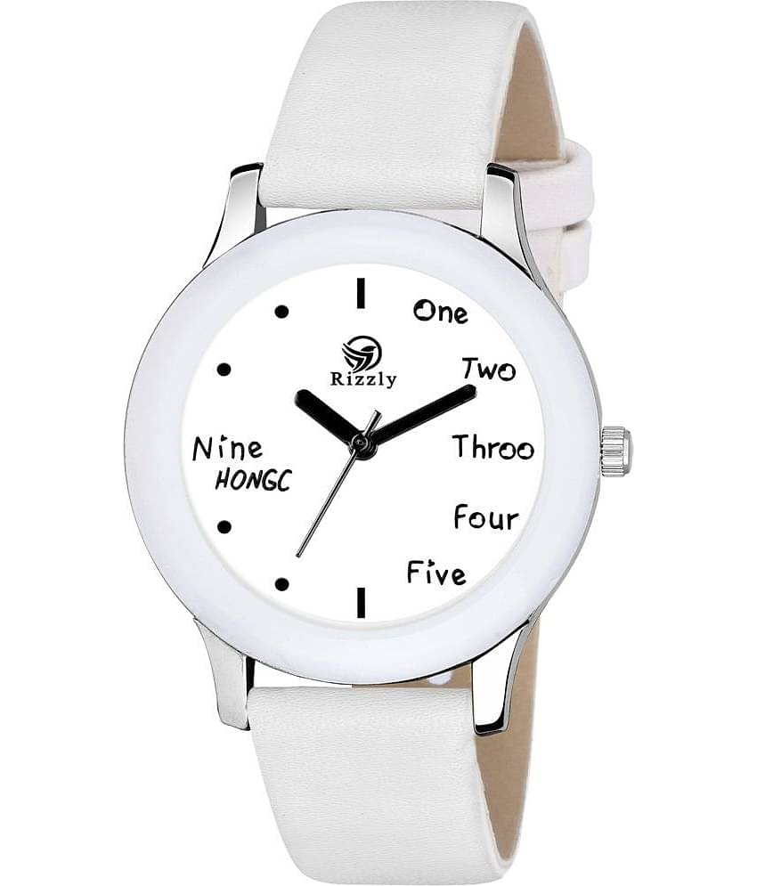 Septem White Leather Analog Men's Watch