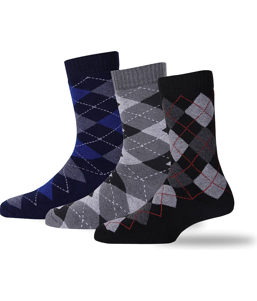 RC. ROYAL CLASS - Cotton Men's Colorblock Multicolor Full Length Socks ( Pack of 3 )