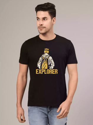 Explorer  - Sukhiaatma Unisex Graphic Printed Black T-shirt-XS-36