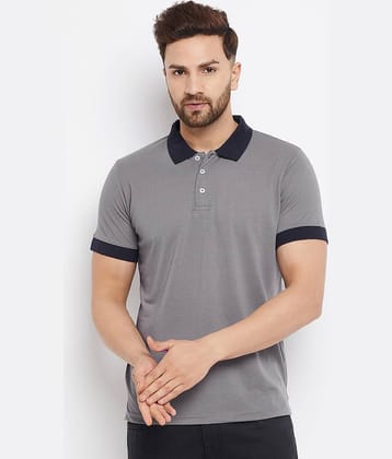 The Million Club Pack of 1 Cotton Blend Regular Fit Solid Half Sleeves Men's Polo T Shirt ( Grey )