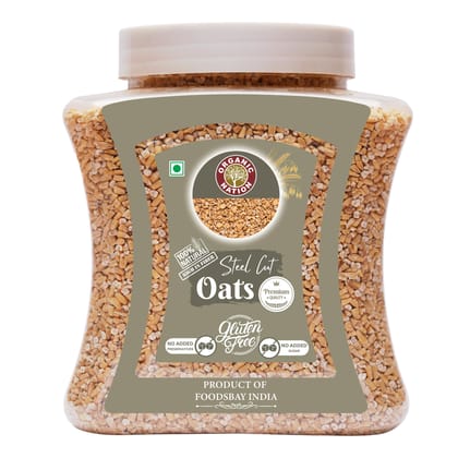 Organic Nation Steel Cut Oats 1kg | 100% Whole Grain Oats | Gluten-Free | Healthy Breakfast