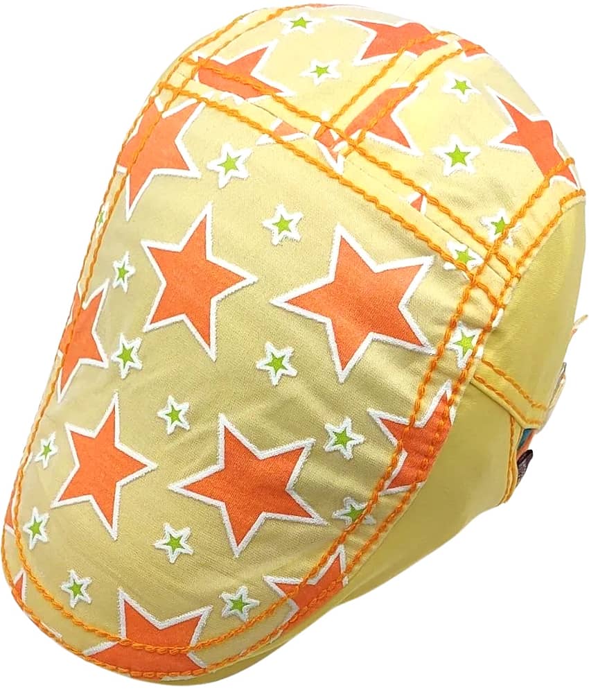 Zacharias Unisex Kids Cotton Beret Golf Cap jk-12 (Yellow_2-6 Years) (Pack of 1)