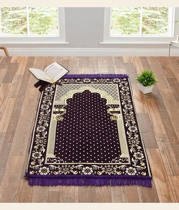 FURNISHING HUT Purple Single Regular Cotton Prayer Mat ( 110 X 70 cm )
