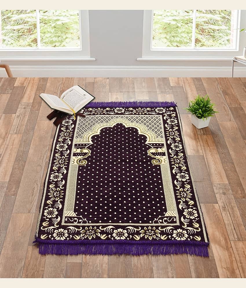 FURNISHING HUT Purple Single Regular Cotton Prayer Mat ( 110 X 70 cm )