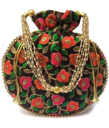 Raj Black Silk Potli