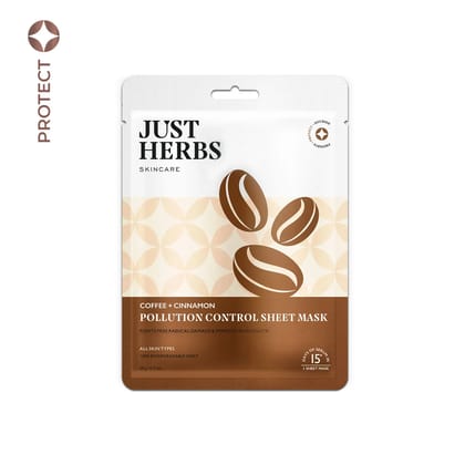 Coffee Sheet Mask with Cinnamon For Pollution Control Pack of 1