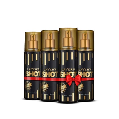 Layer'r Shot Body Spray for Men | Long Lasting Body Spray | Combo Pack of 2 for Men | 130ml & 50ml