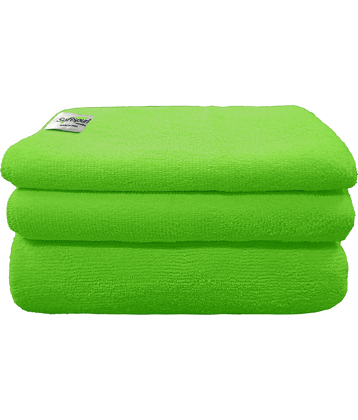 SOFTSPUN Single Microfibre Bath + Hand + Face Towel Set Green