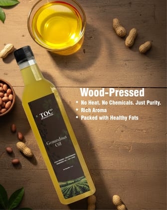 The Organic Citizen - Wooden & Cold Pressed Groundnut Oil, G-20 Peanuts, Kacchi Ghani, Farm Grown, Kacchi Ghani, Pure Organic Oil
