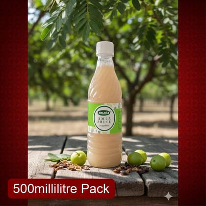Amlaica Sugarfree Amla Juice (500ml) | 100% Pure Cold-Pressed Indian Gooseberry | Natural Immunity & Detox Drink