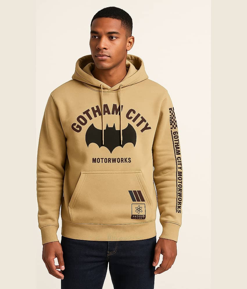 RF RAVES Fleece Hooded Men's Sweatshirt - Brown ( Pack of 1 )