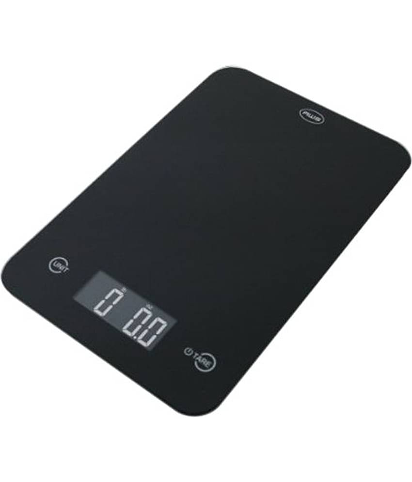 American Weigh Scales Black Glass and Plastic Slim Design Kitchen Scale