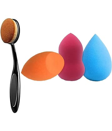 Adbeni 3+1 Pcs Makeup Sponge Set with Foundation Brush, Foundation Brush 4 Pcs 50 g