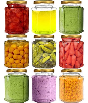 Somil - Storage Container Glass Transparent Spice Container ( Set of 9 )