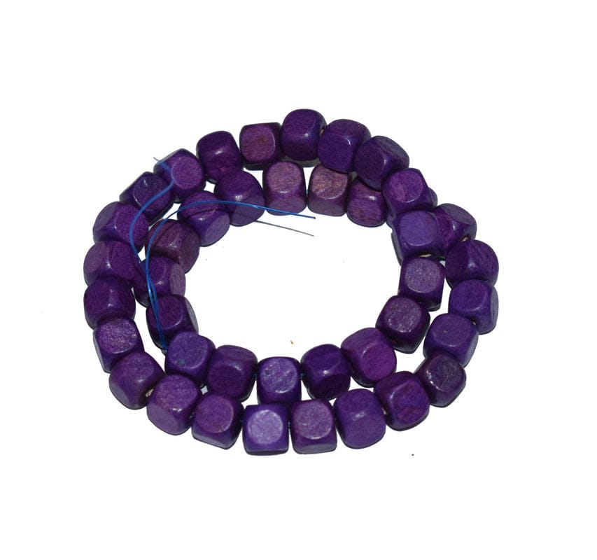 Painted Wooden Beads for Jewelry Making , BWWB-68-Per Packet of Approx 219 Pcs / 9X9 MM / Purple
