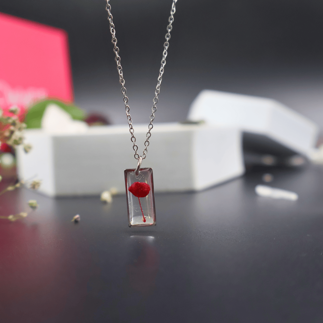 Red Baby's Breath Necklace