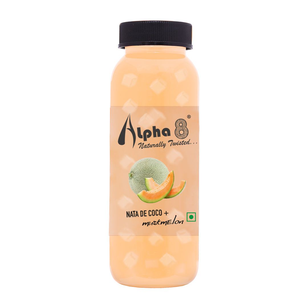 Alpha 8 Muskmelon Juice With Nata De Coco, 200 ml - Pack of 12