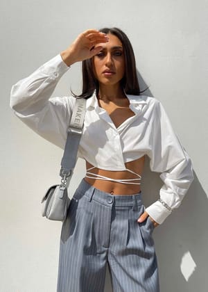 Wrap White Shirt-XS