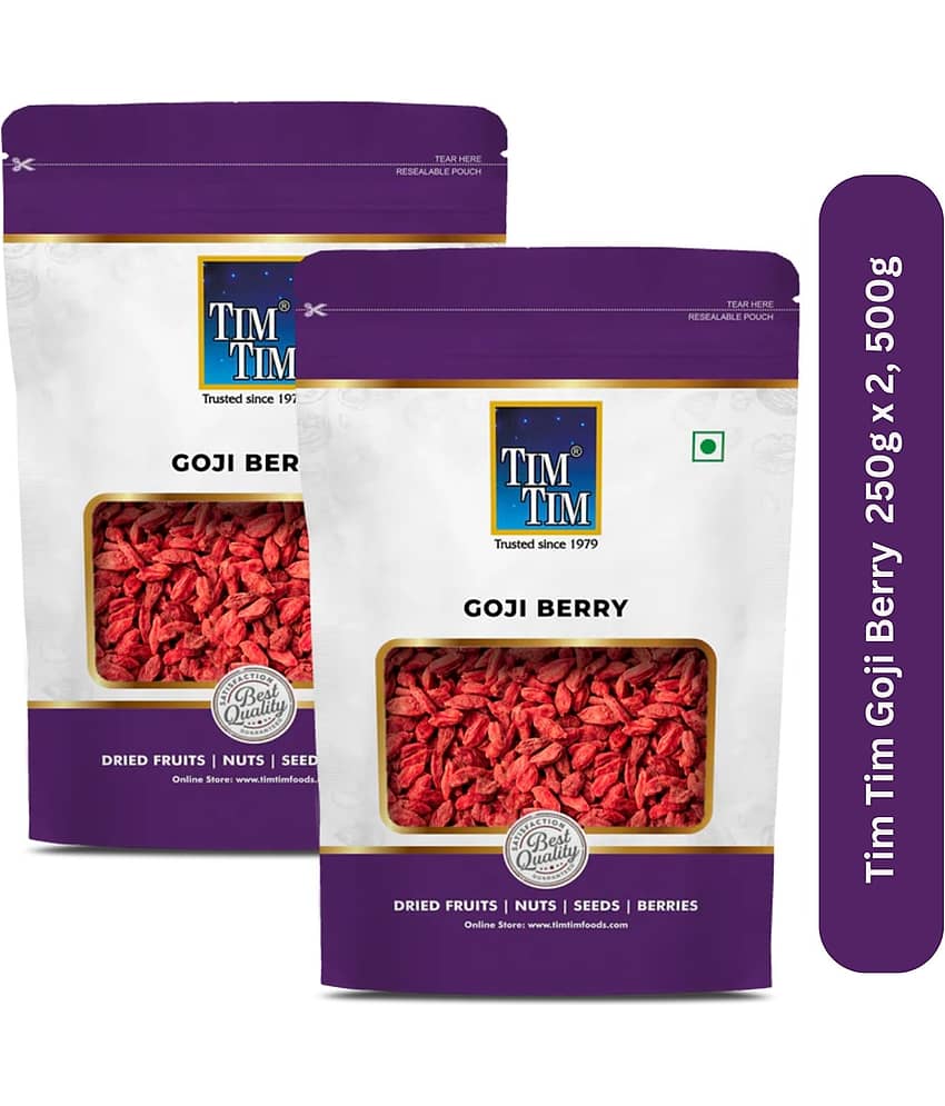 Tim Tim Goji Berries 500g (250g x 2) | Premium Dried Goji Berries | Rich in Antioxidants & Vitamins | Healthy Snack for Immunity & Energy