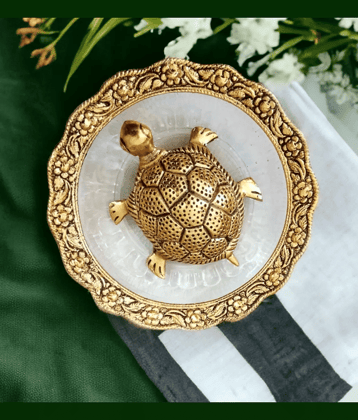 ServDharm Idol Bracelet Metal Tortoise on Plate 5.5" ( Pack of 1 ) ServDharm Idol Bracelet Metal Tortoise on Plate 5.5" ( Pack of 1 )