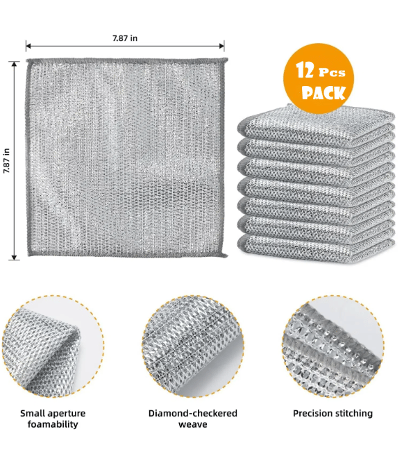 vill win Stainless Steel Kitchen Cleaning Cleaning Cloth ( Pack of 12 )