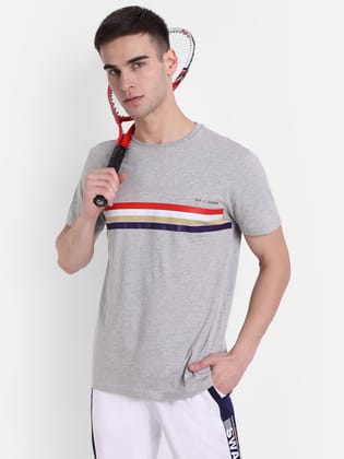 Mens Cotton Rich Graphic Half  Sleeve Crew Neck T-Shirts-S-38