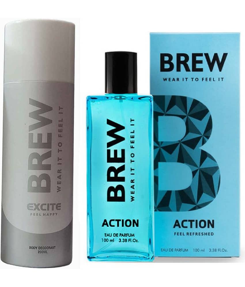 Brew - EXCITE DEO,ACTION PERFUME Eau De Parfum (EDP) For Unisex 300ML ( Pack of 2 )