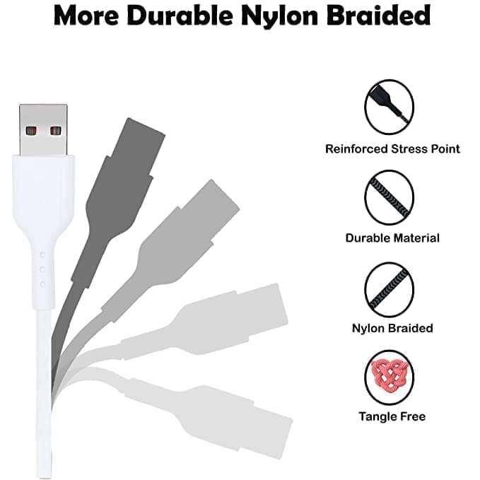Champion USB to Type-C 3Amp Data Sync & Charging Cable PVC for all Android & USB Type-C Devices (White)