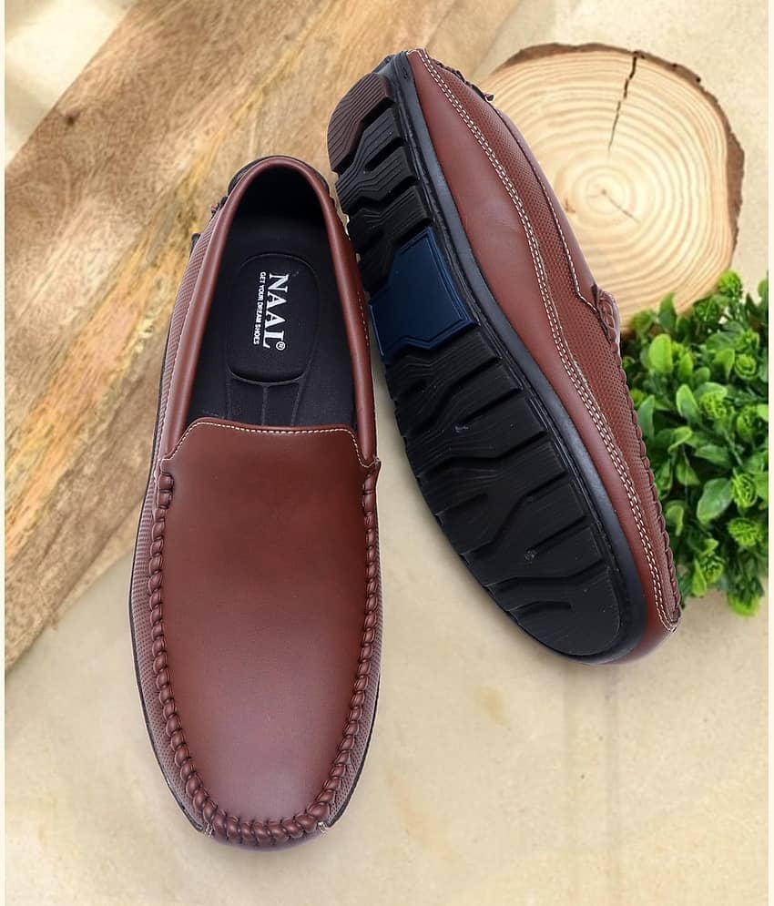 NAAL Brown Men's Driving Shoes