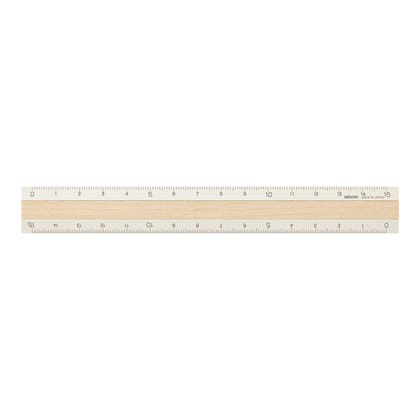Midori Aluminum Wooden Ruler 15 cm - Ivory