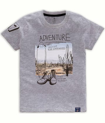 CODEZ Pack of 1 Boys Cotton Blend T-Shirt ( Gray )