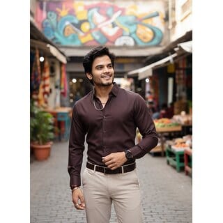 Casualbud Black Men's Cotton Regular Fit Shirt