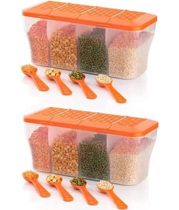 Analog Kitchenware Dal/Masala/Vegetable Plastic Orange Pickle Container ( Set of 2 )
