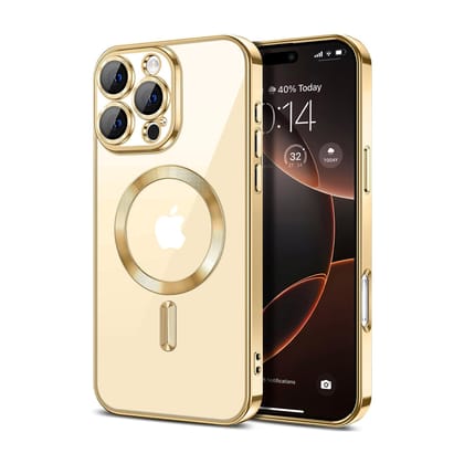 Vaku ® Apple iPhone 16 Pro Luxury Electroplated Magnetic Magsafe Camera Protection TPU Back Cover Case