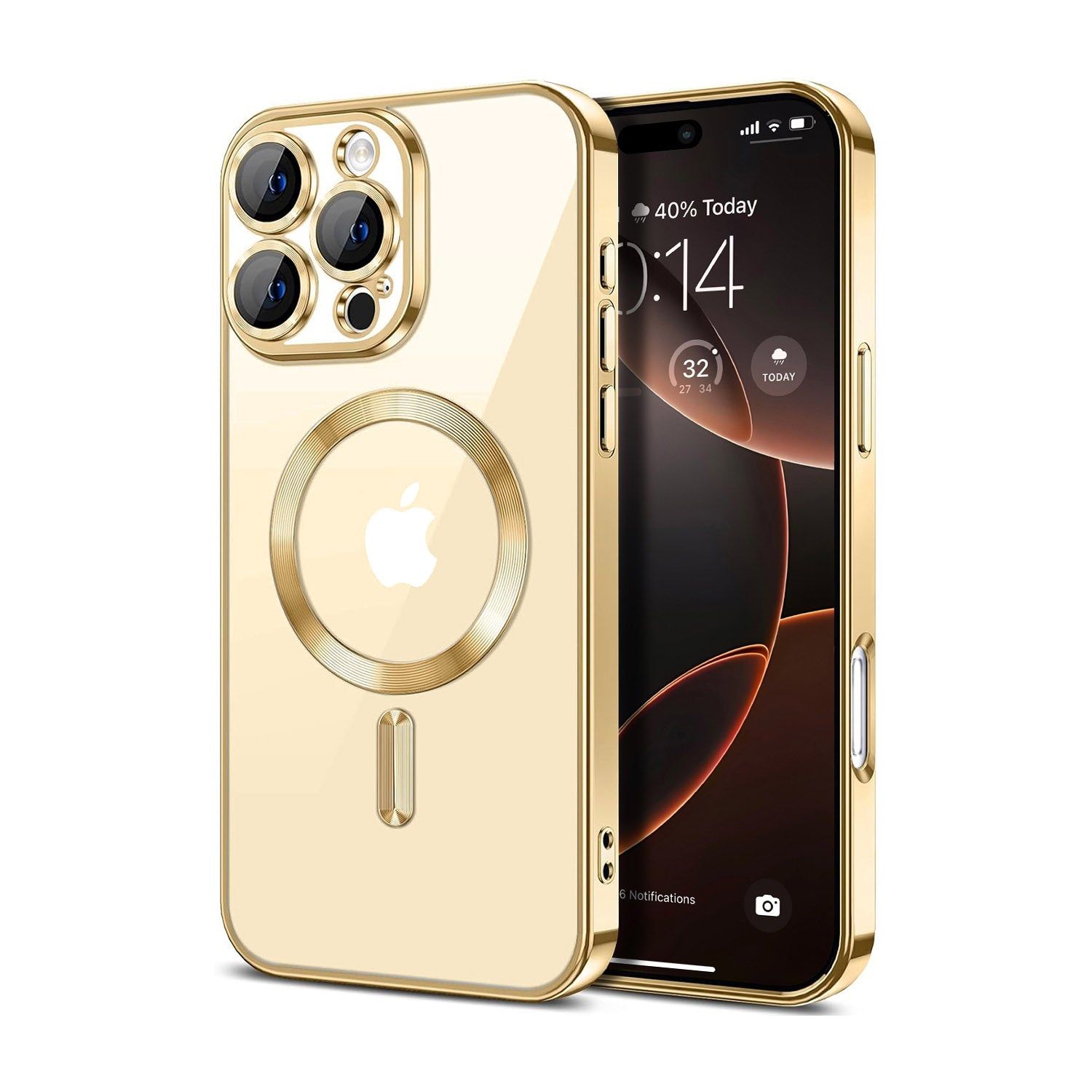 Vaku ® Apple iPhone 16 Pro Luxury Electroplated Magnetic Magsafe Camera Protection TPU Back Cover Case