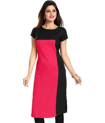 AK FASHION MALL Pack of 1 Crepe Printed Straight Women's Kurti - ( Multicolor )