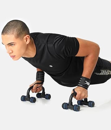 Push Up Bars Stand with Foam Grip Handle,Push-Up Bar Pair, Work Out Stand with Comfort Grip, Foam Dips Bar For Home Workout, Non-slip Strength Bars, Fitness handle Bars (Blue) Pack of 1